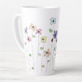 Blume & Ladybug Latte Tasse (Linke Ecke)