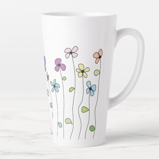 Blume & Ladybug Latte Tasse (Rechts)