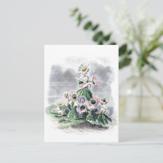 Blume Ladys Daisy Animated Blume Grandville Postkarte (Stehend Vorderseite)