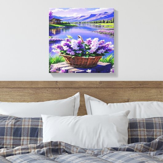 Blume Landschaft Digitale Kunst Leinwanddruck (Insitu (Schlafzimmer))