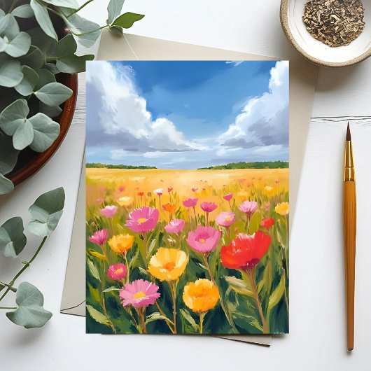 Blume Landschaftsbild Postkarte