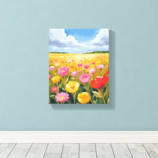 Blume Landschaftsmalerei Kunst Leinwanddruck (Insitu (Holzboden))