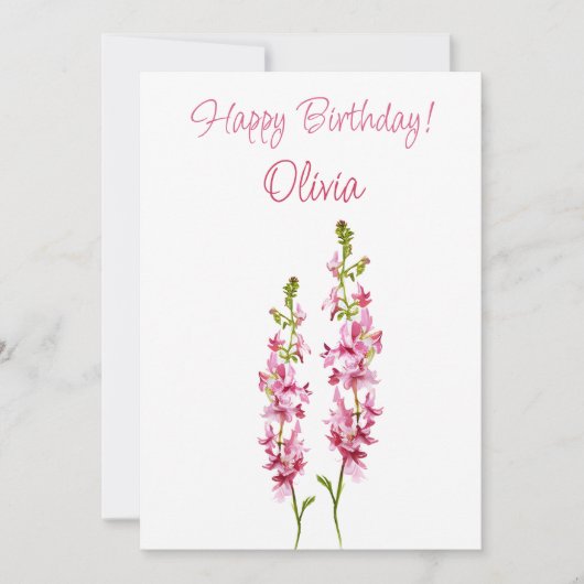 Blume Larkspur Feiertagskarte (Vorderseite)