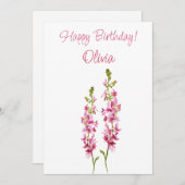 Blume Larkspur Feiertagskarte (Vorne/Hinten)