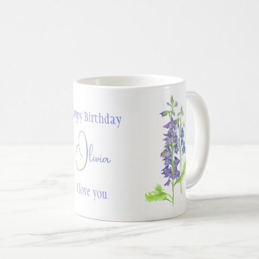 Blume Larkspur Kaffeetasse (VorderseiteRechts)