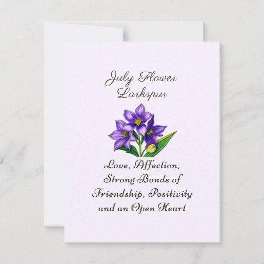 Blume Larkspur Kunst, Dichtung und Musik (Vorderseite)