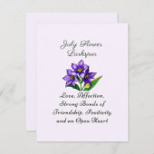 Blume Larkspur Kunst, Dichtung und Musik (Vorne/Hinten)