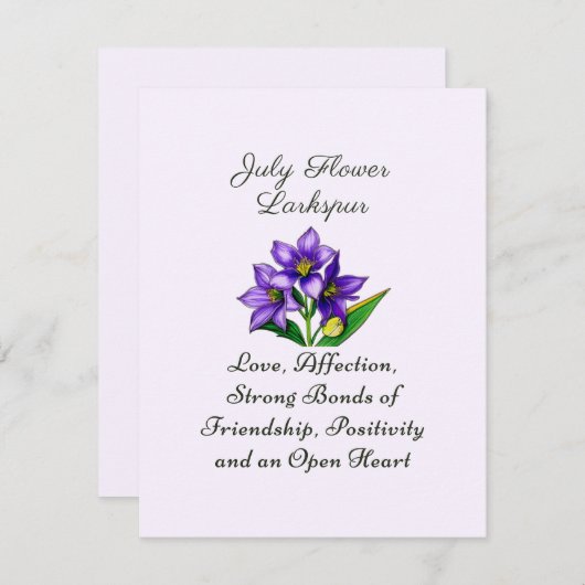 Blume Larkspur Kunst, Dichtung und Musik (Vorne/Hinten)