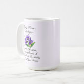 Blume Larkspur Kunst, Dichtung und Musik Kaffeetasse (Vorderseite Links)