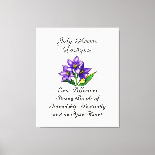 Blume Larkspur Kunst, Dichtung und Musik Leinwanddruck (Vorderseite)