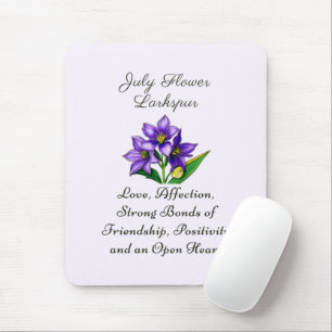 Blume Larkspur Kunst, Dichtung und Musik Mousepad