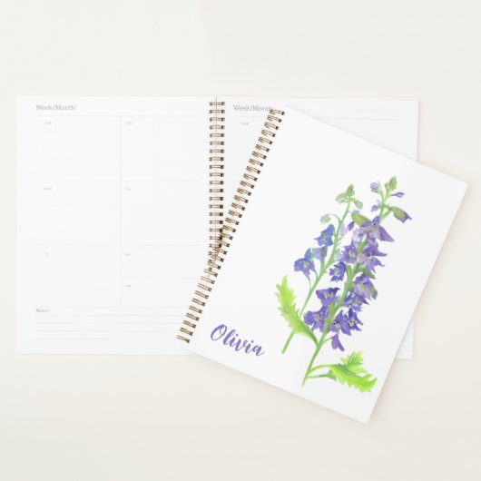 Blume Larkspur Wasserfarbenplaner Juli Planer (Anzeige)