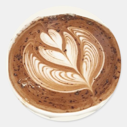 Blume latte Kaffeekunst Runder Aufkleber (Vorderseite)