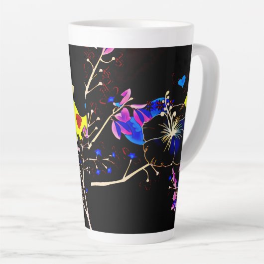 Blume Latte Tasse (Rechte Ecke)