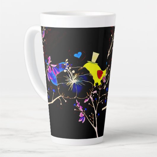 Blume Latte Tasse (Linke Ecke)