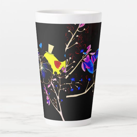 Blume Latte Tasse (Vorderseite)