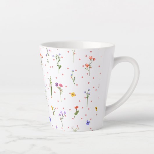 Blume Latte Tasse (Rechts)