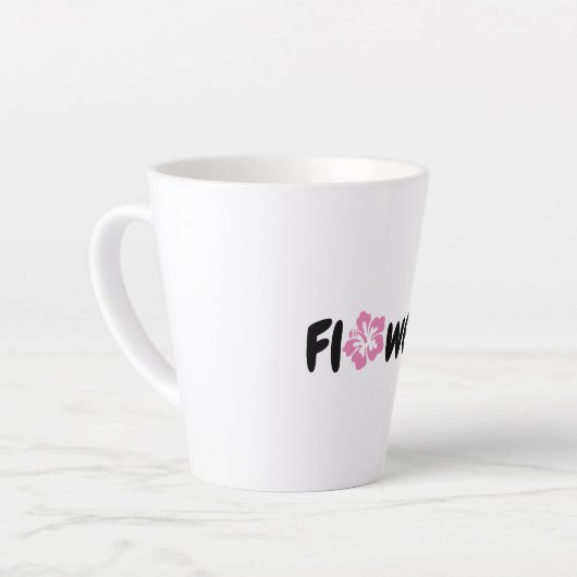 Blume Latte Tasse (Linke Ecke)