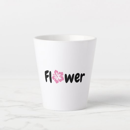 Blume Latte Tasse (Vorderseite)