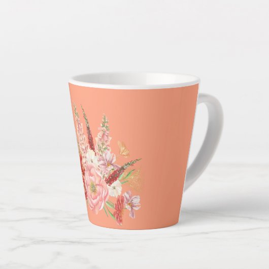 Blume Latte Tasse (Rechte Ecke)