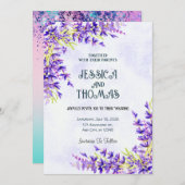 Blume Lavendel Hochzeitsfeiern Einladung (Vorne/Hinten)