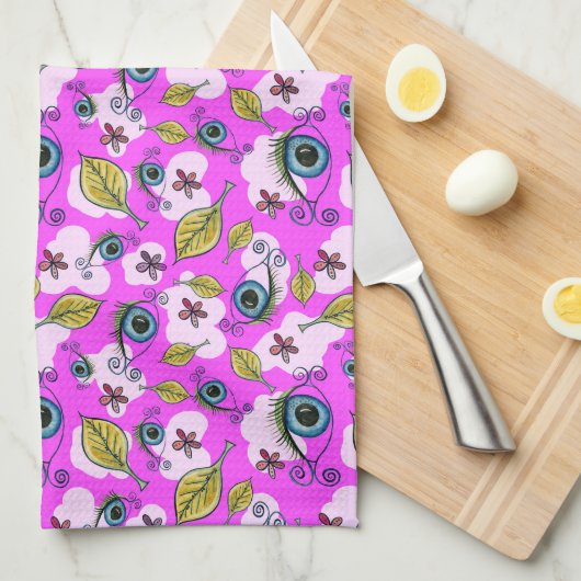 Blume Leaf_Lila Geschirrtuch (Viertel Falte)