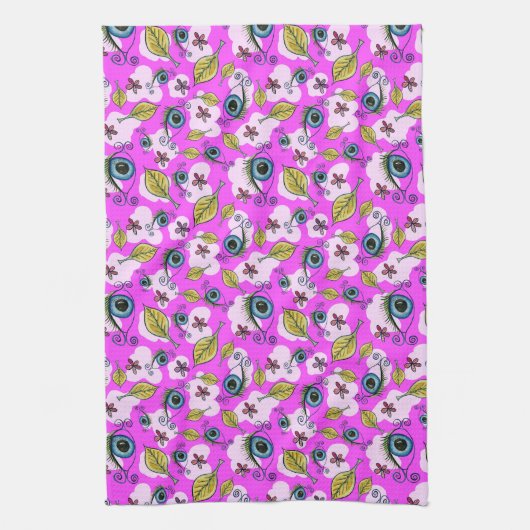 Blume Leaf_Lila Geschirrtuch (Vertikal)