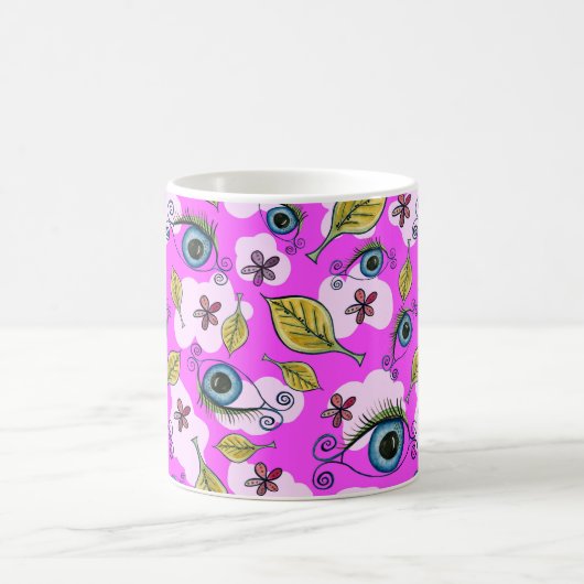 Blume Leaf_Lila Kaffeetasse (Mittel)