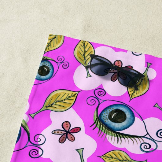 Blume Leaf_Lila Strandtuch (Beispiel)