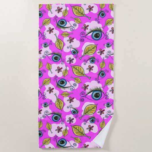 Blume Leaf_Lila Strandtuch (Vorderseite)