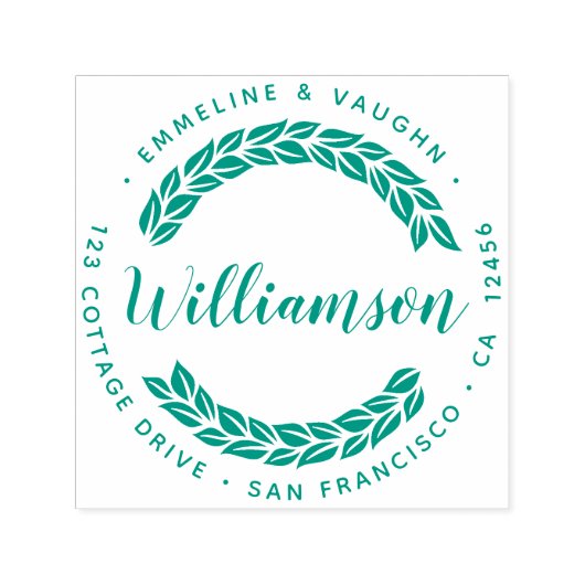 Blume Leaf Wreath Rücksendeadresse Permastempel (Design)