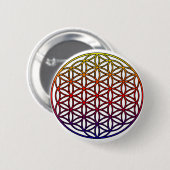 Blume Leben-heiligen Geometrie-Symbols - 1 Button (Vorne & Hinten)