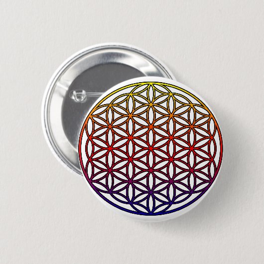 Blume Leben-heiligen Geometrie-Symbols - 1 Button (Vorne & Hinten)