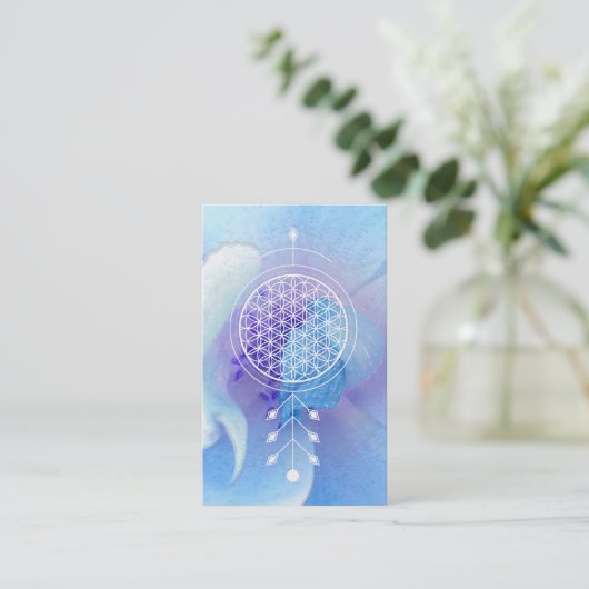 *~* Blume Leben-Rosen-des heiligen Geometrie-Yoga Visitenkarte (Stehend Vorderseite)