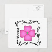 Blume - Leben Sie Ihre Träume Postkarte (Vorne/Hinten)