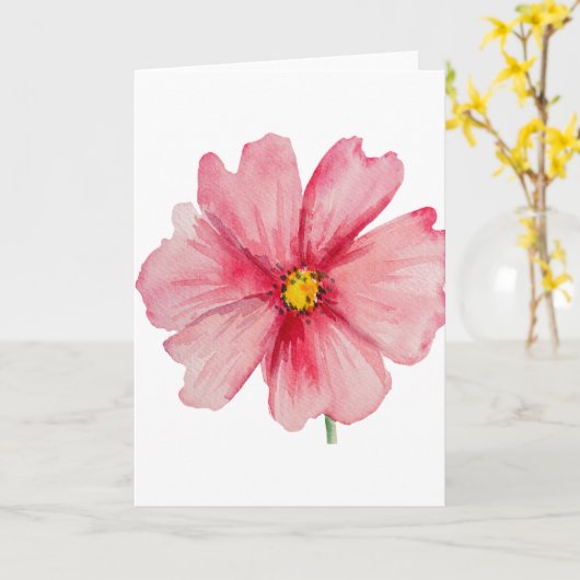 Blume (Leere) mit handgemalt rosa Farbe Karte (Gelbe Blume)