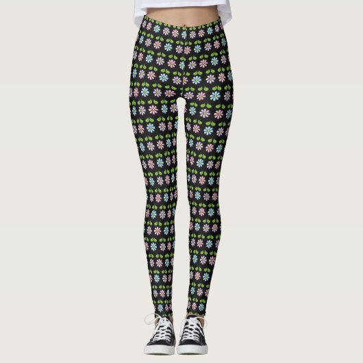 Blume Leggings Mehrfarbig Stilvoll (Vorderseite)