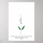 Blume Lehrerbewertungstag Art Poster (Vorne)