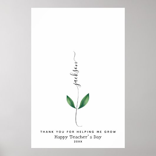 Blume Lehrerbewertungstag Art Poster (Vorne)