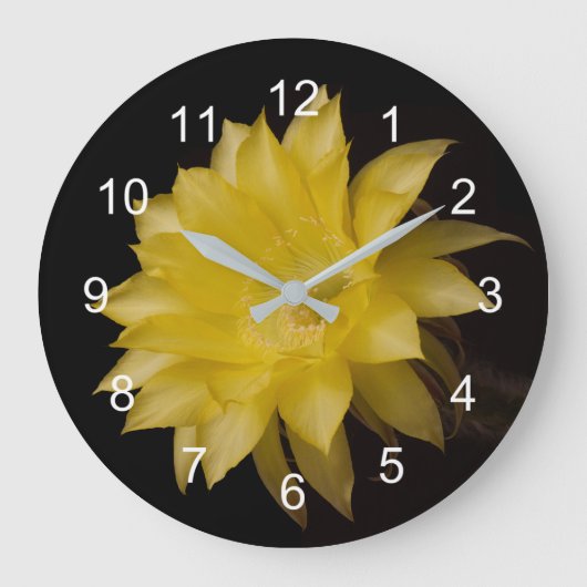 Blume Lemon Pie Große Wanduhr (Vorderseite)