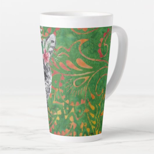 Blume Leopard Jungle Batik Milchtasse (Rechte Ecke)
