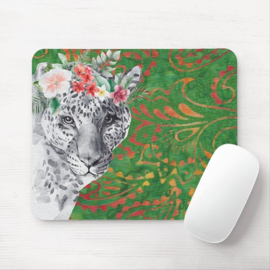 Blume Leopard Jungle Batik Mousepad (Mit Mouse)