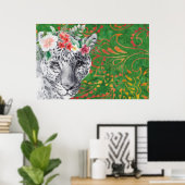 Blume Leopard Jungle Batik Poster (Heimbüro)