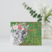 Blume Leopard Jungle Batik Postkarte (Stehend Vorderseite)