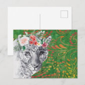 Blume Leopard Jungle Batik Postkarte (Vorne/Hinten)