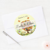 Blume Liebe Bäume Hochzeitsticker Runder Aufkleber (Umschlag)
