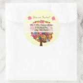 Blume Liebe Bäume Rosa Blume Hochzeit Siegel Runder Aufkleber (Tasche)