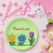 Blume Liebe Garten Blume Grün Pappteller (Party)