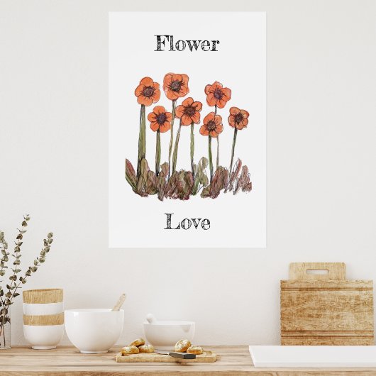 Blume Liebe Kunst Poster (Küche)