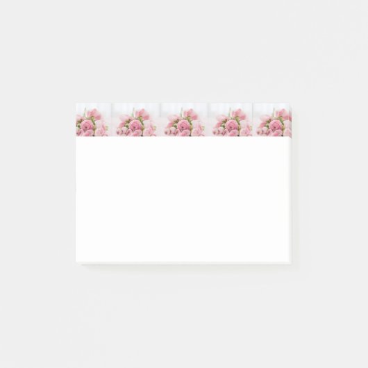 Blume Liebe Rosa Rosen Romantische Post es notiert Post-it Klebezettel (Vorderseite)